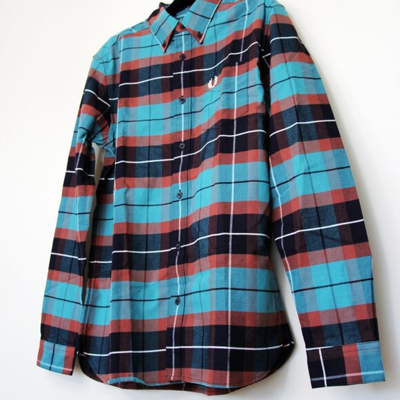 BNWT AW23 FRED PERRY BRUSHED TARTAN SHIRT S - Picture 6 of 11
